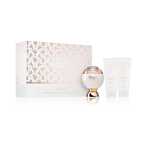 KIT AFNAN SOUVENIR FLORAL BOUQUET EDP 3 PIEZAS