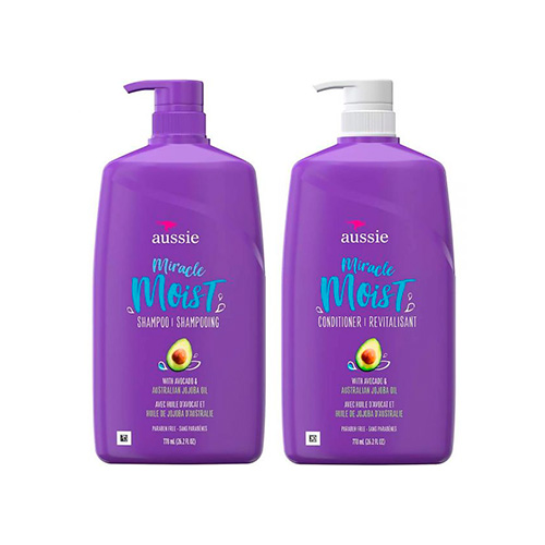  AUSSIE COM#04  MIRACLE MOIST SHAMPOO+ACONDICIONADOR 778ML 2 PIEZAS