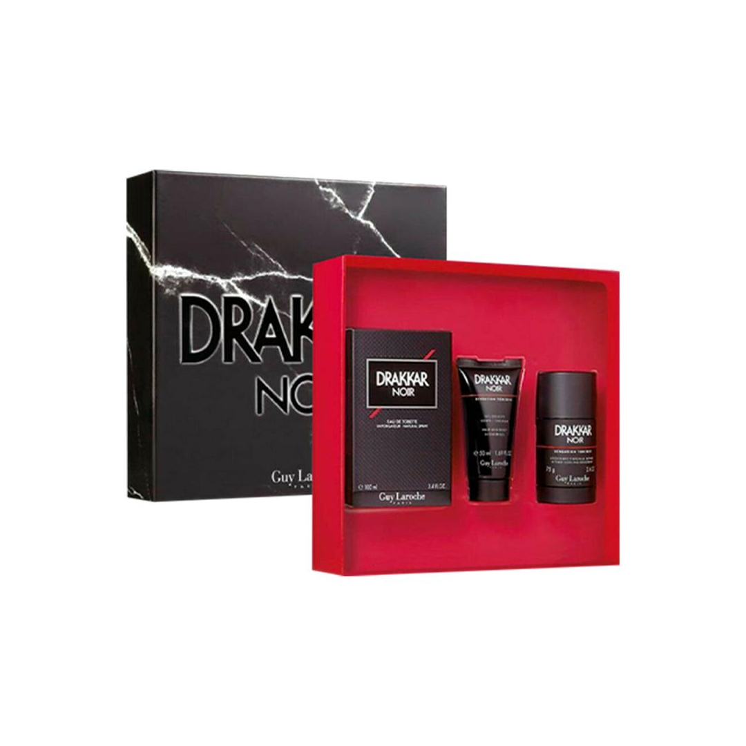KIT DRAKKAR NOIR EDT M 100ML 3 PIEZAS