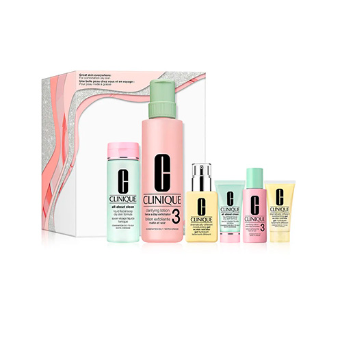 KIT CLINIQUE GREAT SKIN OILY 6 PIEZAS